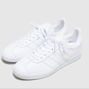 white leather adidas gazelle womens